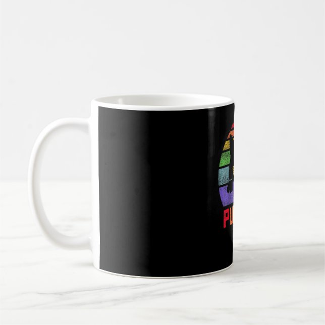 Mug Pride Chat Purride Gay LGBTQ Rainbow Drapeau Rétro (Gauche)