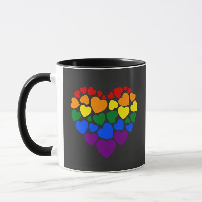 Mug Pride- gay arc-en-ciel coeur de l'amour (Gauche)