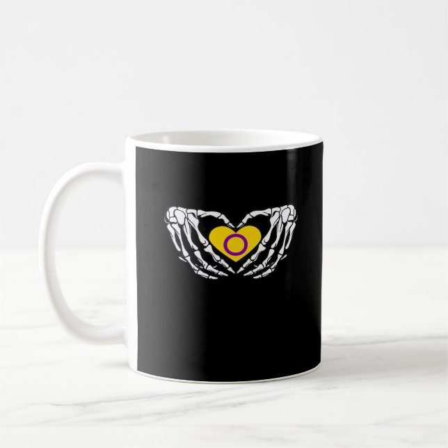 Mug Pride Intersex Skeleton Halloween Goth Heart Class (Gauche)