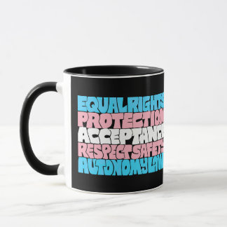 Mug PRIDE Trans droits mot art drapeau LGBT offre cade