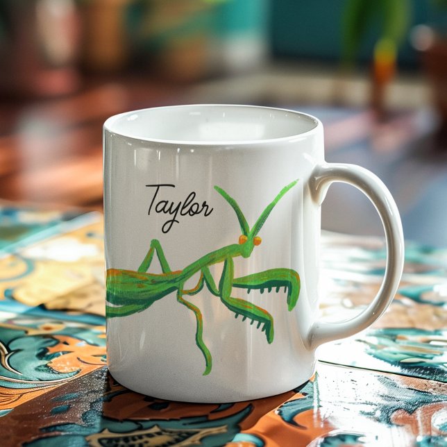 Mug Prier Mantis en vert vif Personnalisé (Créateur téléchargé)