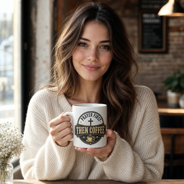 MUG PRIÈRE D'ABORD, PUIS CAFE (Créateur téléchargé)