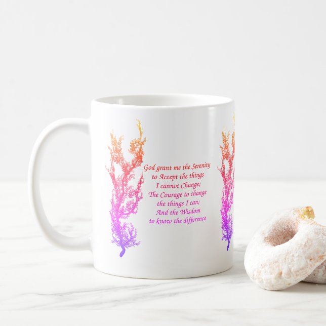 Mug Prière de sérénité Arc-en-ciel Inspiration (Avec donut)