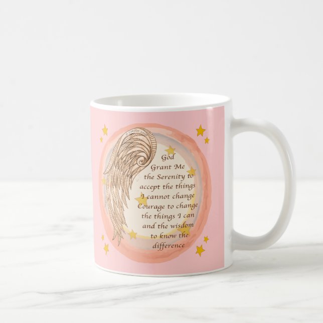 Mug Prière de sérénité de l'ange chrétien (Droite)