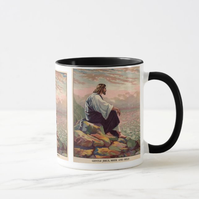 Mug Prière douce et douce de Jésus au-dessus de (Droite)
