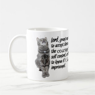 Mug Prière drôle de sérénité avec des chats