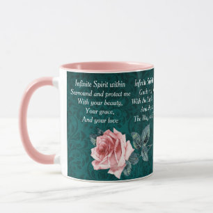 Mug Prière du matin rose et Turquoise