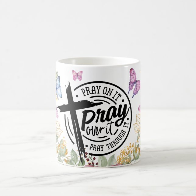 Mug Prière florale dessus, par-dessus, à travers (Centre)