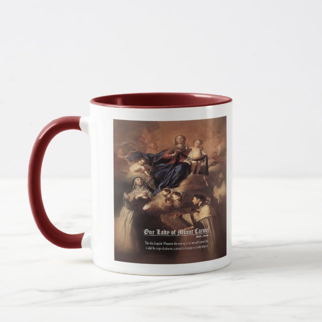 Mug Prière Notre-Dame du Mont Carmel (Gauche)