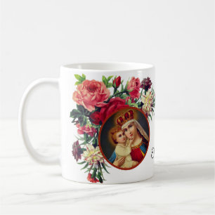 Mug Prière religieuse de Vierge Marie de roses Jésus