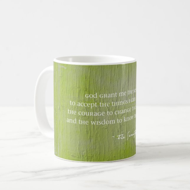 Mug Prière Serenity Rustic Green Grange Faith Hope Lov (Devant gauche)
