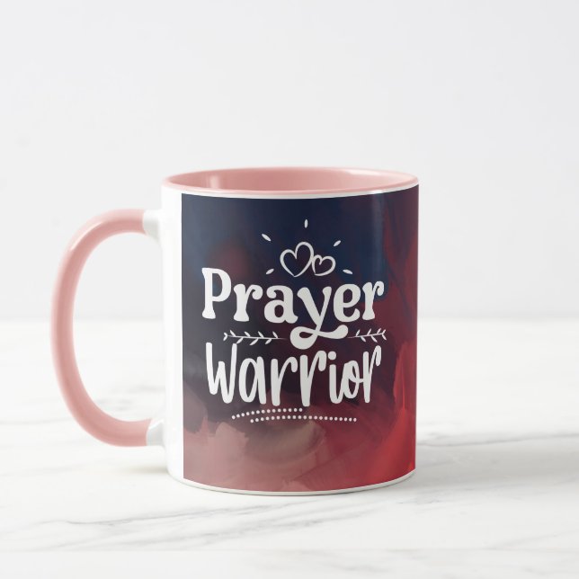 Mug PRIÈRE WARRIOR Citation chrétienne inspirationnell (Gauche)
