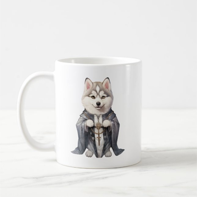 Mug Priest King Siberian Husky Dog (Gauche)