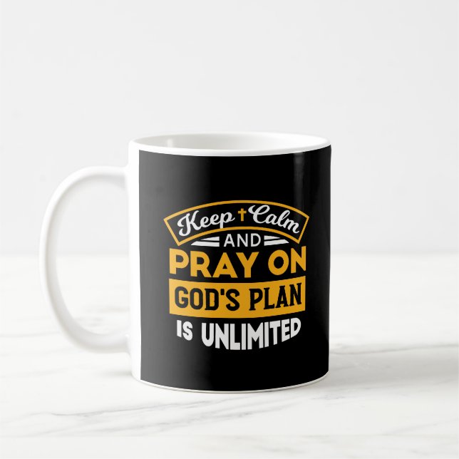 Mug Priez et faites confiance au plan illimité de Dieu (Gauche)