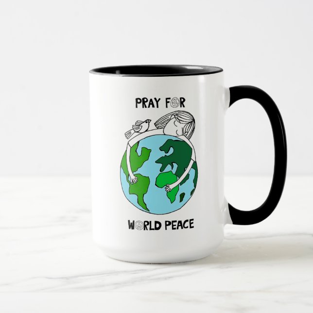 Mug Priez Pour La Paix Mondiale (Droite)
