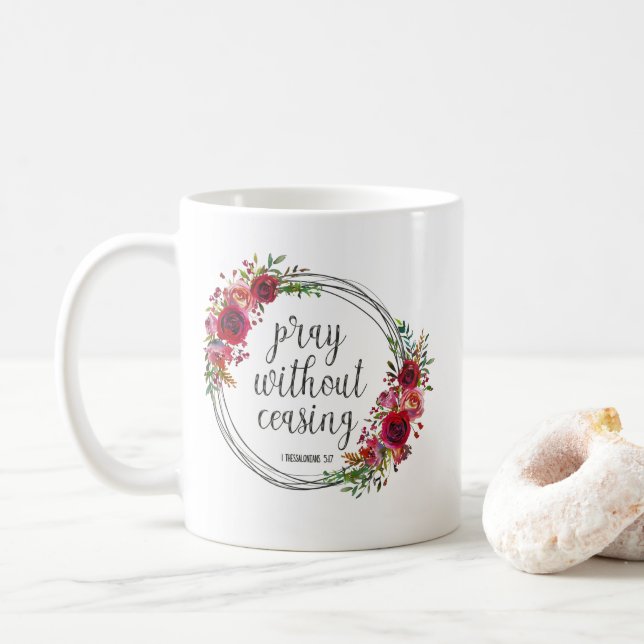 Mug Priez sans cesser (Avec donut)