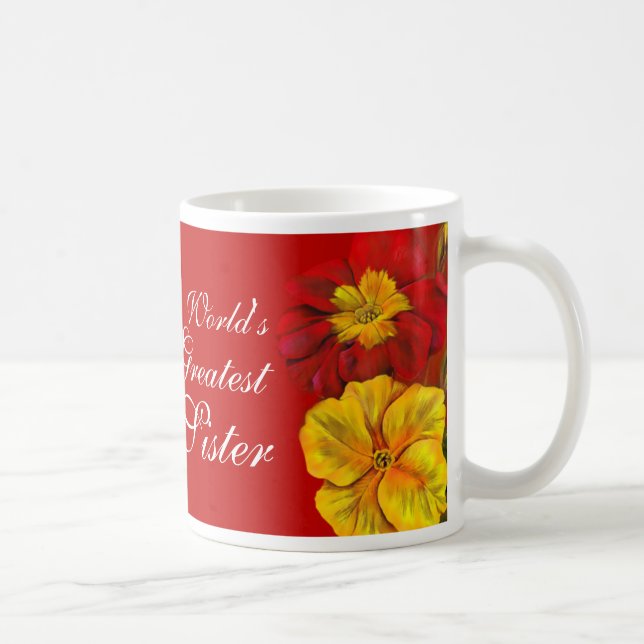 Mug Primula floral art La plus grande soeur du monde M (Droite)