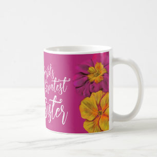 Mug Primula floral World's Greatest Sister mauve m