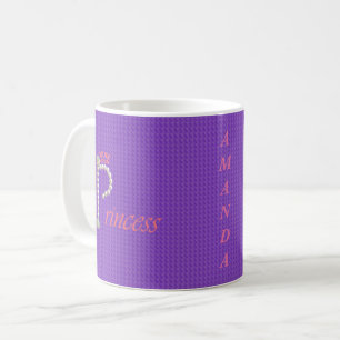 Mug Princess Royal Purple Pearl et Crown Elegant
