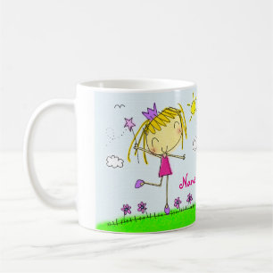 Mug Princesse blonde pourpre rose mignonne de ♥ de