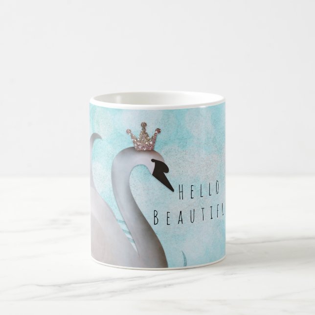 Mug Princesse Cygne Paillettes Faux Or Chic Conte de F (Centre)
