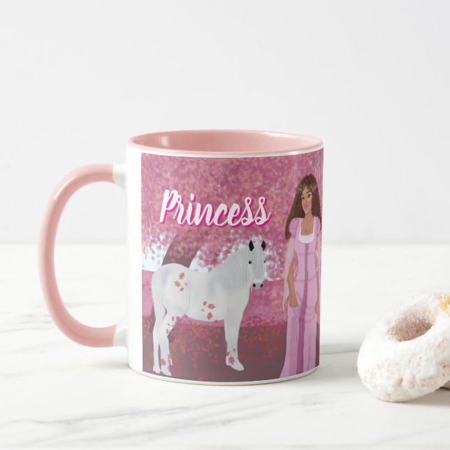 Mug Princesse dans la forêt rose | Fairytale | Whimsiq (Avec donut)