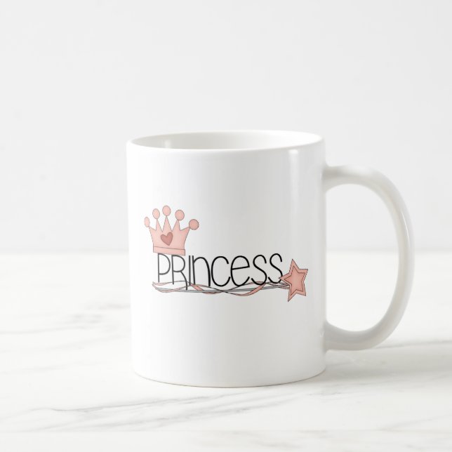 Mug Princesse rose de couronne et de baguette magique (Droite)