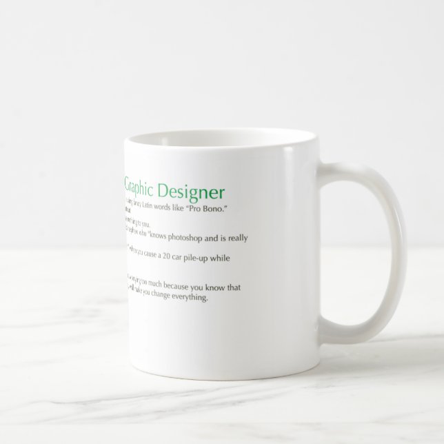 Mug Principal 10 raisons d'être un concepteur (Droite)