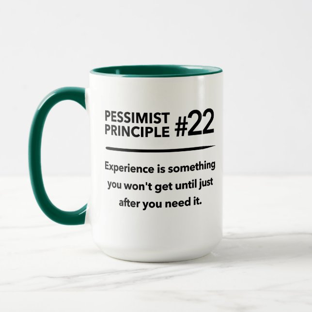 Mug Principe pessimiste n° 22 : Expérience (Gauche)