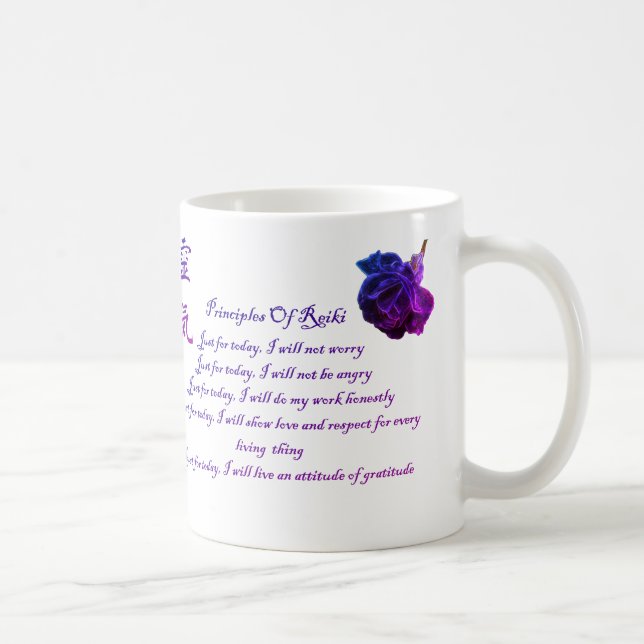 Mug Principes de Reiki juste pour les couleurs d'aujou (Droite)