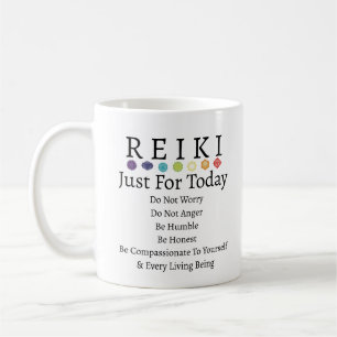 Mug Principes de Reiki Préceptes blanc