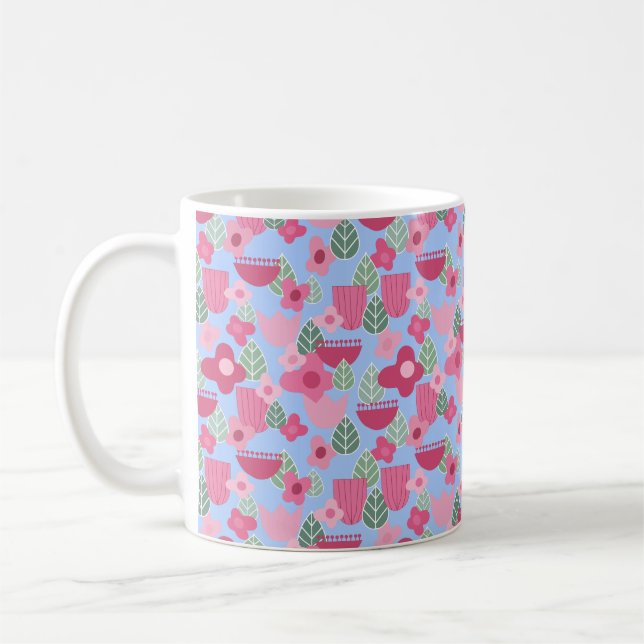 Mug Printemps rose scandinave (Gauche)