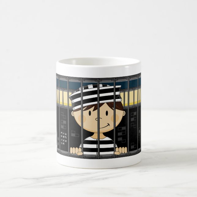 Mug Prisonnier de bande dessinée en cellule de prison (Centre)