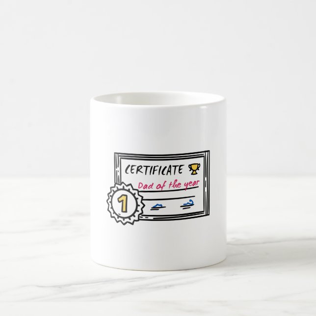 Mug Prix de fête des pères du certificat papa de l'ann (Centre)