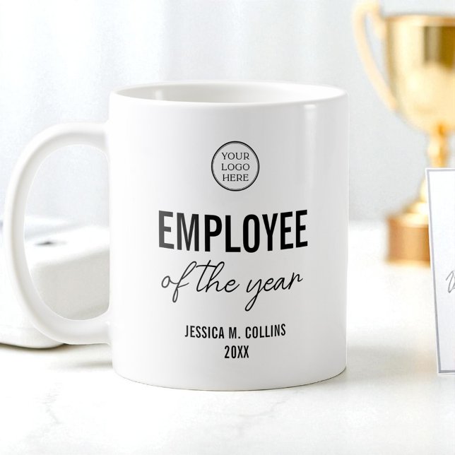 Mug Prix de l'employé de l'année Logo de l'entreprise (Company Logo Business Employee Of the Year Award Coffee Mug)