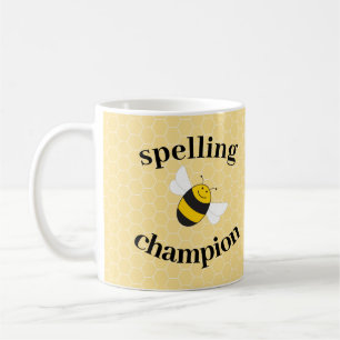 Mug Prix du champion d'abeille orthographique pour le