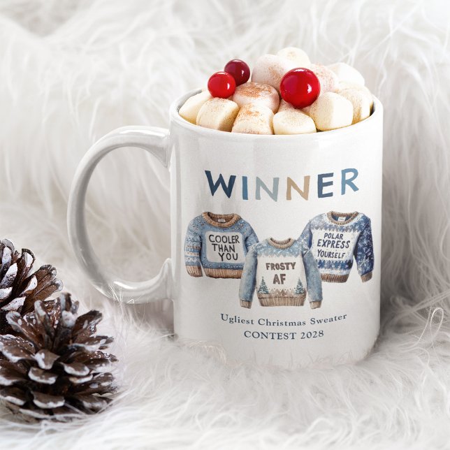 Mug Prix du concours de pull de Noël laid et drôle (Créateur téléchargé)