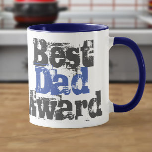 Mug Prix du meilleur papa en bleu et gris
