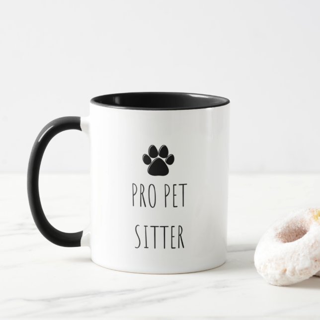 Mug 'Pro Pet Sitter' Pour Promeneurs de Chiens Soigneu (Avec donut)