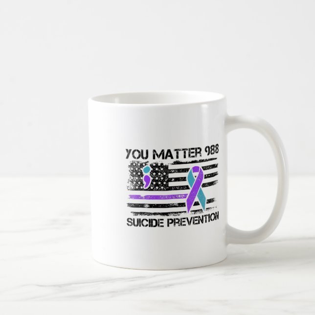 Mug Problème 988 Prévention du suicide Drapeau américa (Droite)