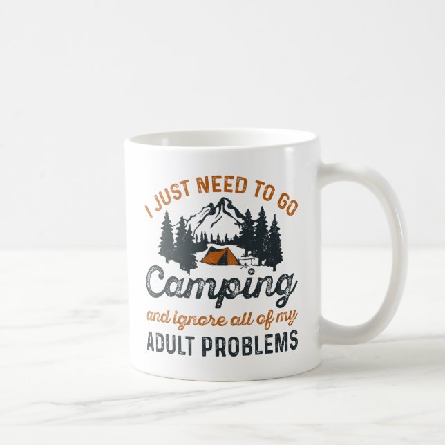 Mug Problèmes d'adultes en camping (Droite)