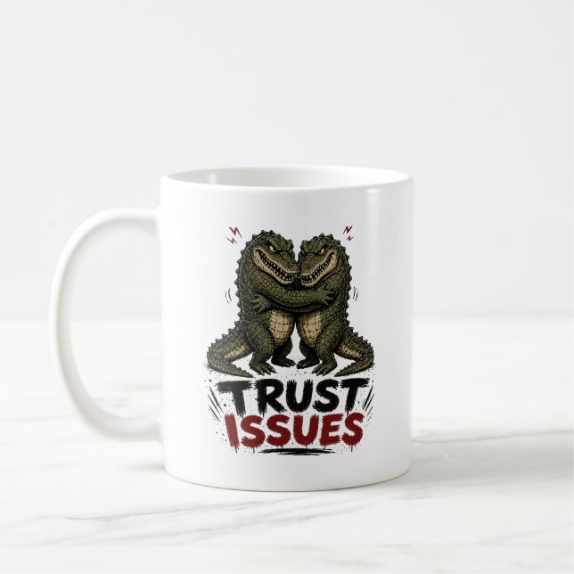 Mug Problèmes de Confiance Illustration de Crocodile G (Gauche)