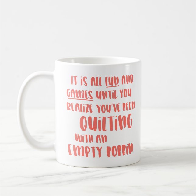 Mug Problèmes de courtepointe amusants Citation pour c (Gauche)