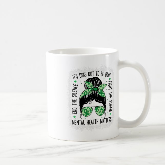 Mug Problèmes de santé Messy Bun Sensibilisation à la  (Droite)