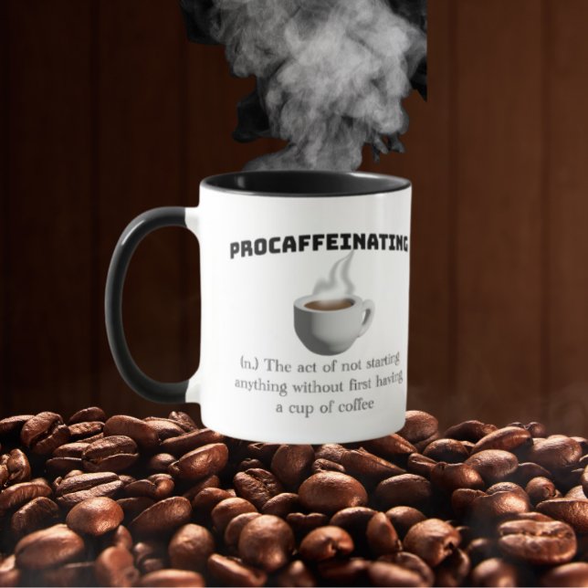 Mug Procaféination - besoin de café pour commencer quo (Créateur téléchargé)