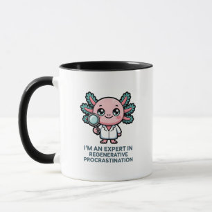 Mug Procrastination Régénérative Axolotl Mignon Pun