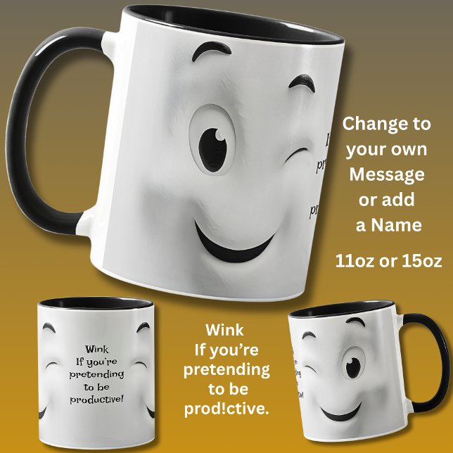 Mug Productif ? Ajouter un message nominatif, visage e (Créateur téléchargé)