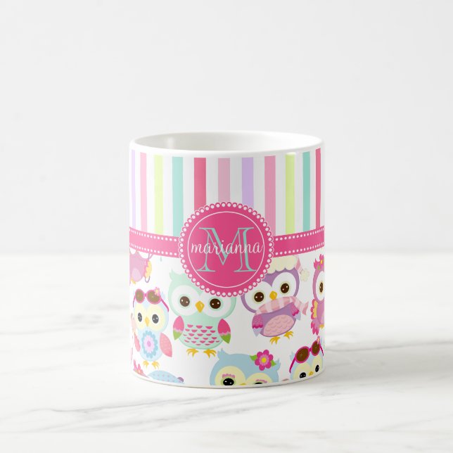 Mug Produit mignon de PersCustomize de motif de hiboux (Centre)