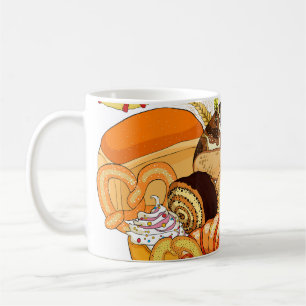 Mug Produits de boulangerie sans couture, style vintag