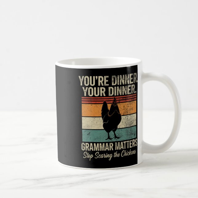 Mug Prof d'anglais drôle Grammaire Arrêtez d'effrayer  (Droite)